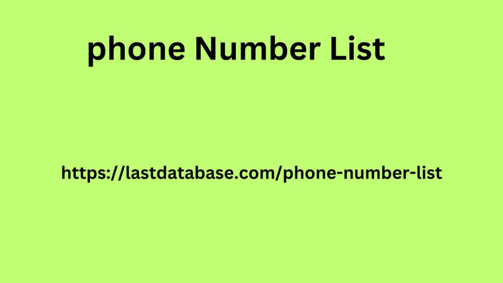 phone number list