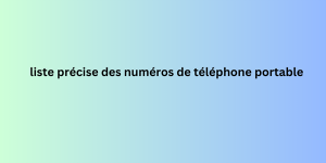 liste précise des numéros de téléphone portable